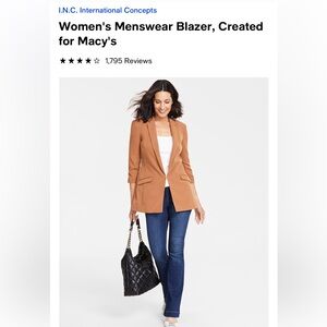 I.N.C. International Concepts Women's Menswear Blazer